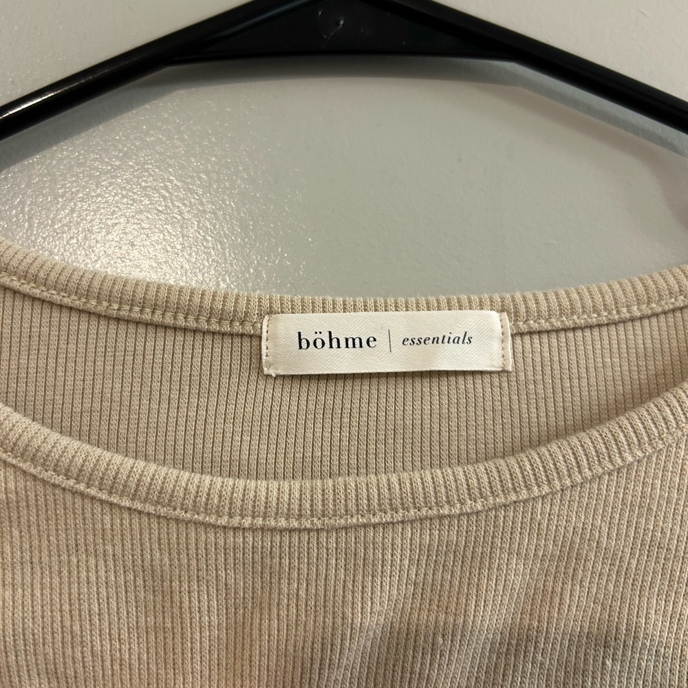 Boheme Taupe Long Sleeve Cutout Top - Picture 2 of 4